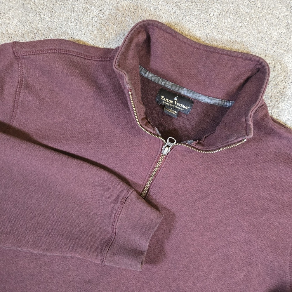 Tailor Vintage‎ Mens Large Quarter Zip Sweatshirt Long Sleeve Brushed Fleece